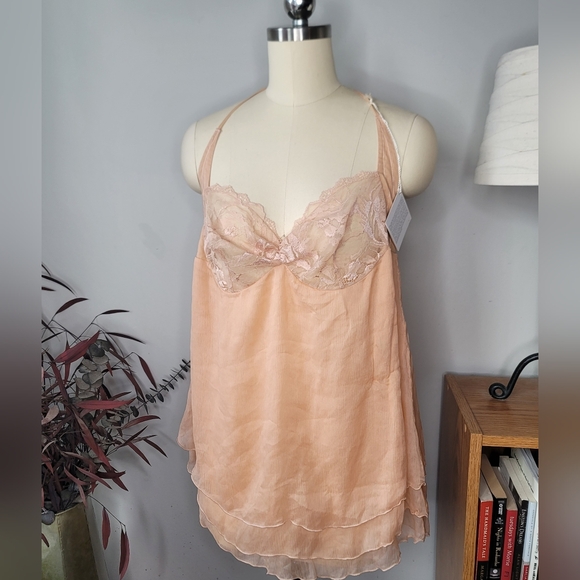 La Perla Lingerie Peach Silk Size Large NWT - Picture 1 of 14